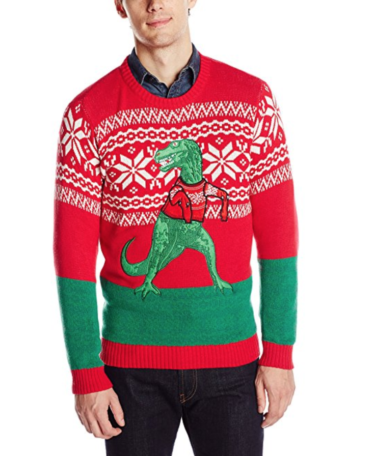 t-rex ugly christmas sweater
